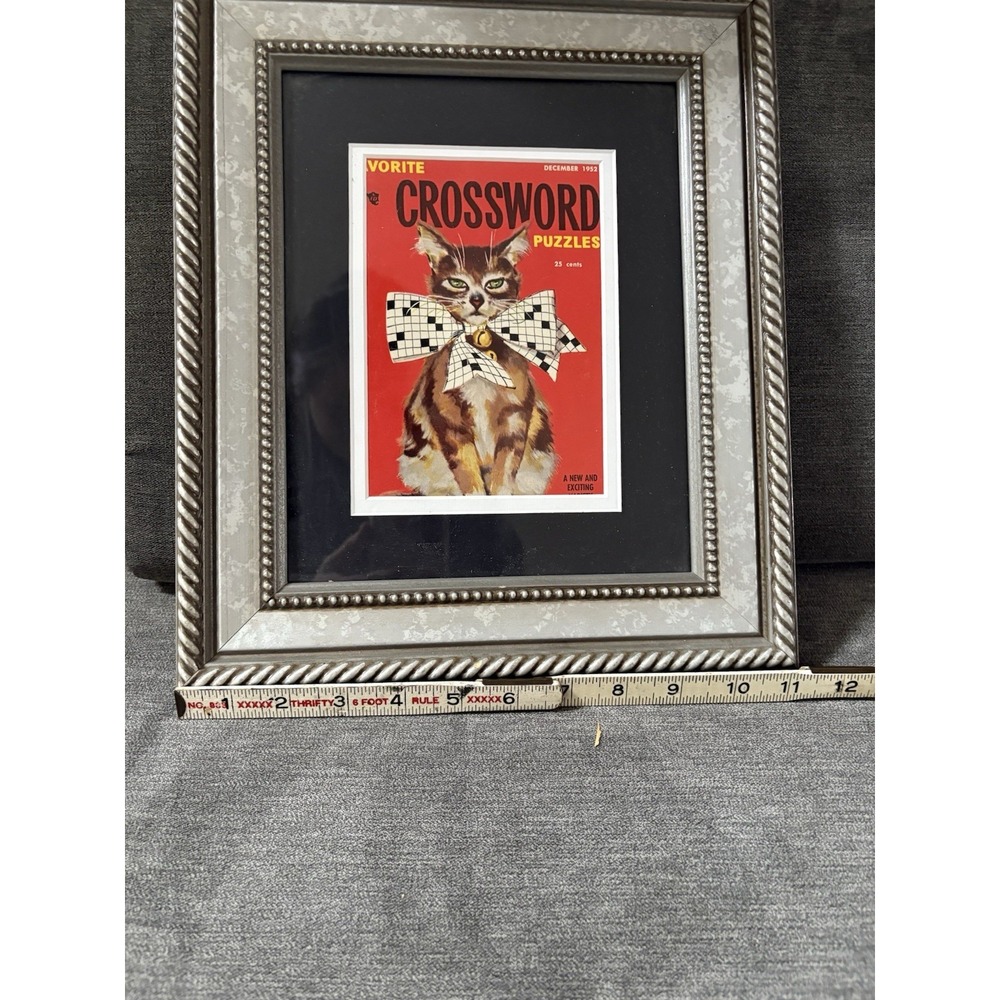 Vintage‎ Cat Ephemera Newspaper Magazine Clipping Framed Art - Picture 2 of 4